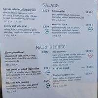 Lunch Menu - Vegan options marked with VG at Urban Bistro in Bratislava