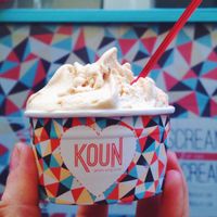 peanut butter vegan icecream at Koun in Bratislava