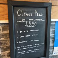 Pie choices at The Little Potting Shed Cafe in Oban