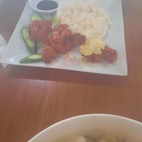 Rice and mock pork at Bo De Trai in Footscray