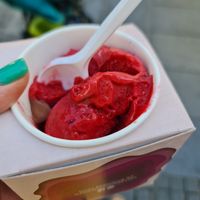 Raspberry and dark chocolate at Icebox in Belgrade