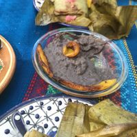 Beans and plantain   at Suculenta in Tulum