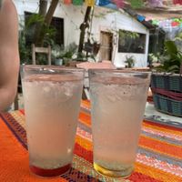 Agua del día (Basilica Lemonade with chia seeds)  at Suculenta in Tulum
