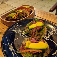 Tacos vegano y tostadas at Suculenta in Tulum