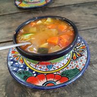 Veggie soup at Suculenta in Tulum