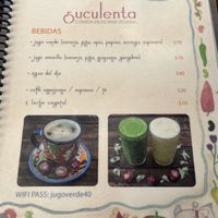 Menú   at Suculenta in Tulum