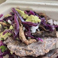 Tacos got messy when I brought them home but still delicious !  at Suculenta in Tulum