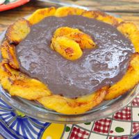 Beans with fried banana at Suculenta in Tulum