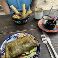 Taquitos and tamale raja  at Suculenta in Tulum