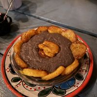 Beans and plantain   at Suculenta in Tulum