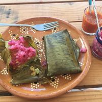 Tamales  at Suculenta in Tulum