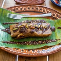 Tamal de mole at Suculenta in Tulum