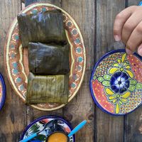 Delicious vegan tamales  at Suculenta in Tulum