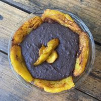 Plantains & refried beans  at Suculenta in Tulum