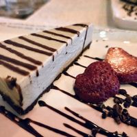 White chocolate lavender raw vegan cheesecake. So good! at Green Zebra Cafe in Sarasota