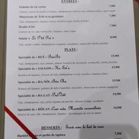 Menu at Le P'tit Pré Chez Lan in Paris