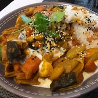 tofu curry at Le P'tit Pré Chez Lan in Paris