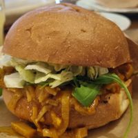 Pulled Jack fruit burger at Falafel Nitra in Nitra