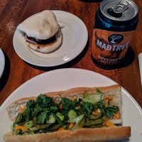 Tofu banh mi and tofu steamed bun at Fat Cats in Cleveland