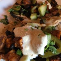 Tofu tacos with black beans.  at Fat Cats in Cleveland