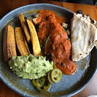 Vegan Guatemalan rancheros with plantains at Felice Urban Cafe in Cleveland