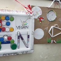 Decorations at Bao An Vegan (formerly Vegan Banhmi) in Hanoi