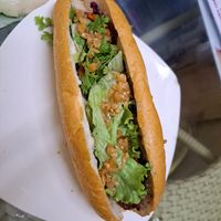 Bahn mi with peanut sauce. at Bao An Vegan (formerly Vegan Banhmi) in Hanoi