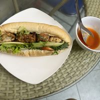 Mixed banh mi with pate, soy meat, tofu    at Bao An Vegan (formerly Vegan Banhmi) in Hanoi