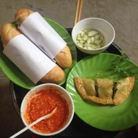 Our yummy lunch :) at Bao An Vegan (formerly Vegan Banhmi) in Hanoi