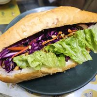 Tofu ball bahn mi at Bao An Vegan (formerly Vegan Banhmi) in Hanoi