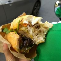 fillings of the banh mi at Bao An Vegan (formerly Vegan Banhmi) in Hanoi