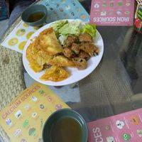 Fried spring roll and dumpling pillows at Bao An Vegan (formerly Vegan Banhmi) in Hanoi