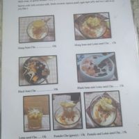 Dessert menu at Bao An Vegan (formerly Vegan Banhmi) in Hanoi