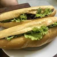 Two types of banh mi 20K each at Bao An Vegan (formerly Vegan Banhmi) in Hanoi