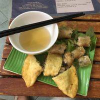 2 rolls + 1 samosa = 20k at Bao An Vegan (formerly Vegan Banhmi) in Hanoi