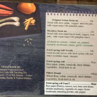 Menu  at Bao An Vegan (formerly Vegan Banhmi) in Hanoi