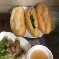 Vegan Bahn Mi and Spring Rolls  at Bao An Vegan (formerly Vegan Banhmi) in Hanoi