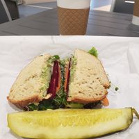Veggie Delight on gluten free bread at Juicebox in Ocean View