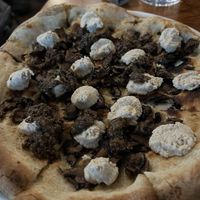Mushroom and vegan ricotta at Wooden Paddle Pizza in Lemont