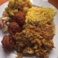 Selection of food from the vegan buffet at Gandhi Tandoori in St Pauls Bay