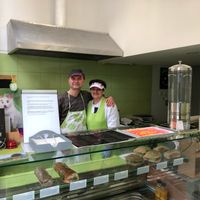 The lovely owners  at Vege Fino Za Sve in Zagreb