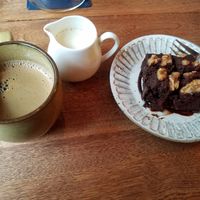 set lunch brownie with soy coffee at CAFE - Today is My Life in Tokyo