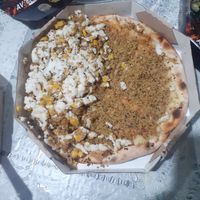 Chicken with catupiry cheese one (the cheese is all to the left die to the way I carried it, so ignore it) at Barao Natural - B4 in Sao Paulo