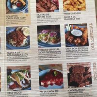 Menu, June 2022.   at La Ruta Vegana in Mazatlan