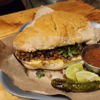 torta de asada. a little dry. okay at La Ruta Vegana in Mazatlan