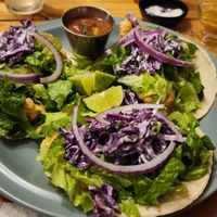 tacos capeados. very good at La Ruta Vegana in Mazatlan