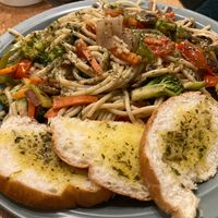 Vegetable spaghetti  at La Ruta Vegana in Mazatlan
