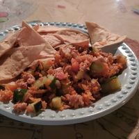 Ceviche with chips at La Ruta Vegana in Mazatlan