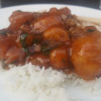 Gobi Manchurian (sweet and spicy fried cauliflower) at Inchin's Bamboo Garden in Cleveland