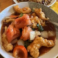 Hong Kong style vegan shrimp   at Sampan in Frankfurt